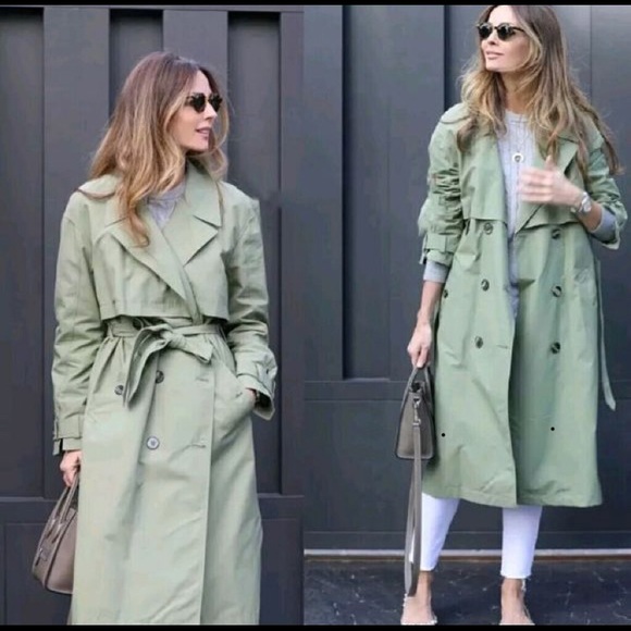 zara olive green coat